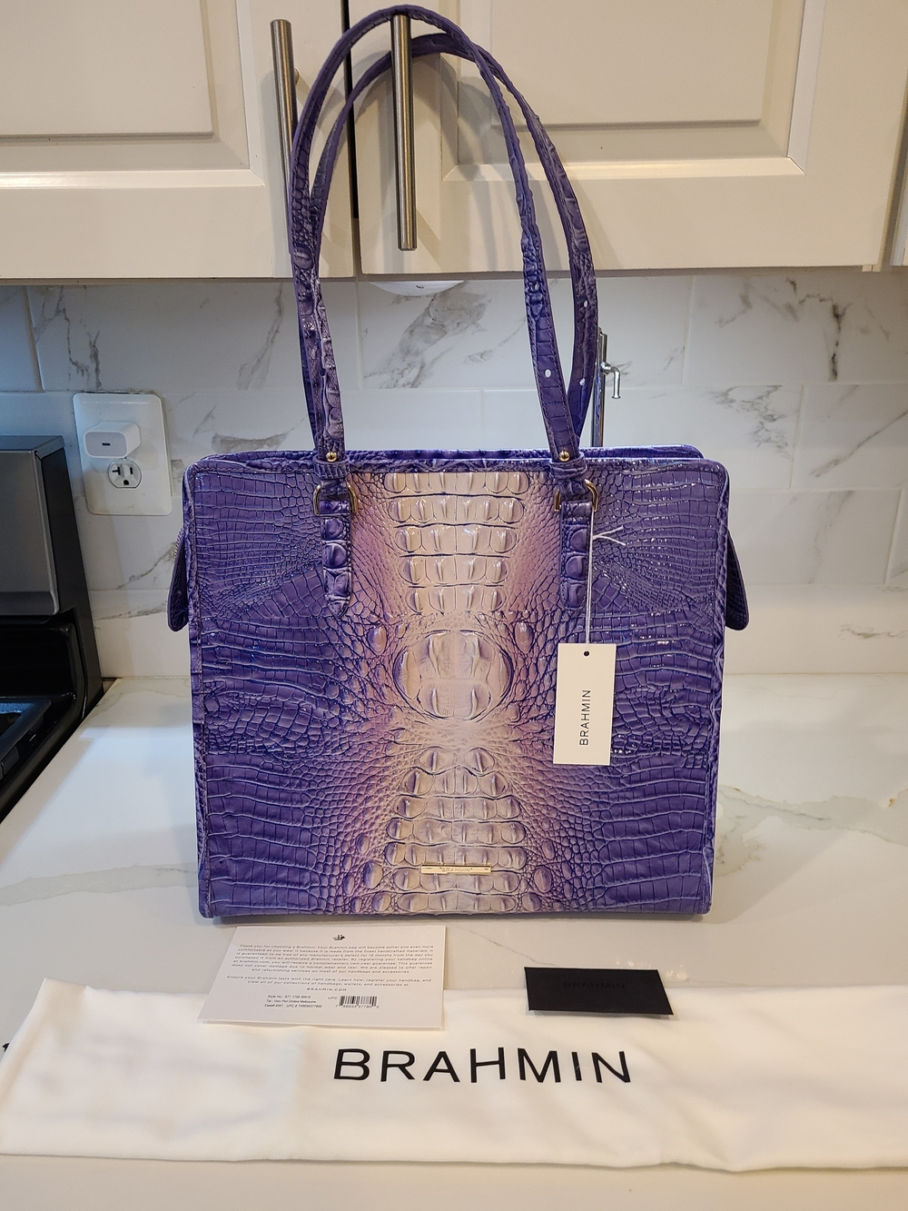 NWT Brahmin Tia Very Peri Ombre Melbourne Tote